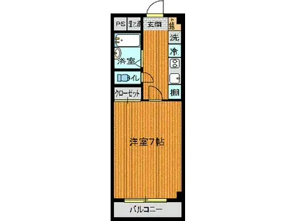 キャンパスメゾン(1K/4階)の間取り写真