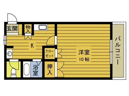 SQUARE-S(1K/3階)の間取り写真