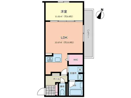 前島1丁目マンション(1LDK/3階)の間取り写真
