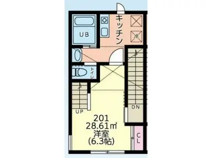 メゾン・フルール町田(1K/2階)の間取り写真
