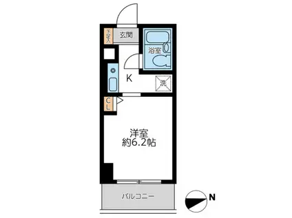 CASSIA南浦和(ワンルーム/7階)の間取り写真