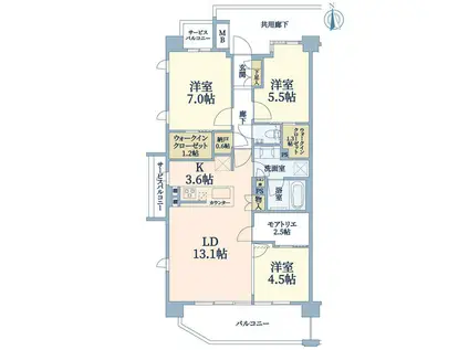 三鷹の杜ザ・ハウス(3LDK/5階)の間取り写真
