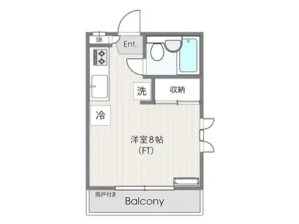 エーデルハイム(ワンルーム/1階)の間取り写真