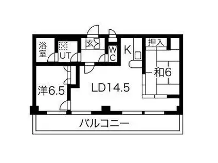 錦ハーモニービル(2LDK/11階)の間取り写真