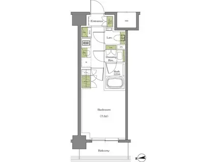 ザ・パークハビオ阿倍野昭和町(1K/12階)の間取り写真