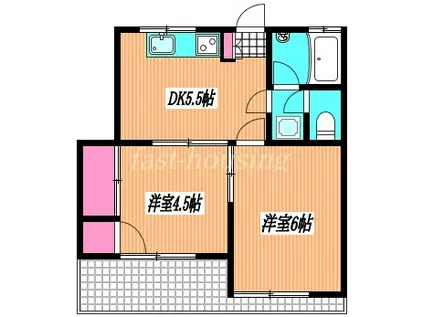 パールハイツ(2DK/1階)の間取り写真