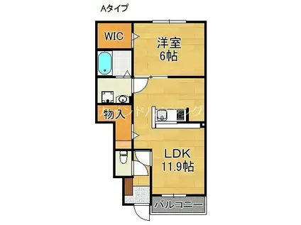 LIVRE1・2(1LDK/1階)の間取り写真