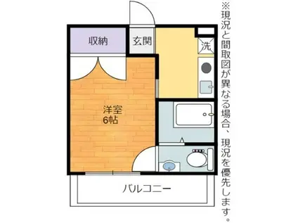 ティーエムコート(1K/2階)の間取り写真