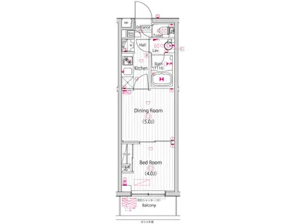 ガーラ・ステーション川崎久地(1DK/3階)の間取り写真