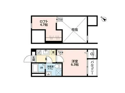 クリオス神宮前(1K/1階)の間取り写真