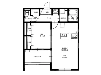 CULMINE(1LDK/2階)の間取り写真