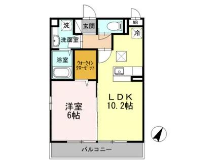 ヴィクトワール参番館(1LDK/1階)の間取り写真