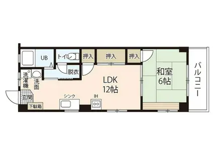 佐々木ビル(1LDK/1階)の間取り写真