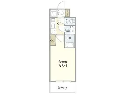 エスリード桜山ル・ヴェール(1K/11階)の間取り写真