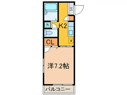 クリスタハイツ(1K/1階)の間取り写真