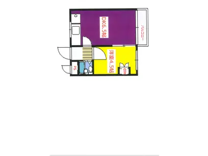 カーサ西八王子(1DK/3階)の間取り写真