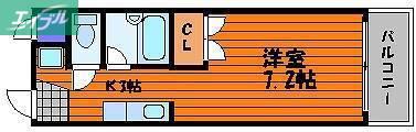 神田K2スクエア(1K/2階)の間取り写真