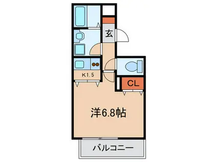 プレサンス三宮花時計前(1K/12階)の間取り写真