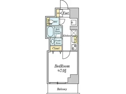 クレストコート志村坂上(1K/10階)の間取り写真