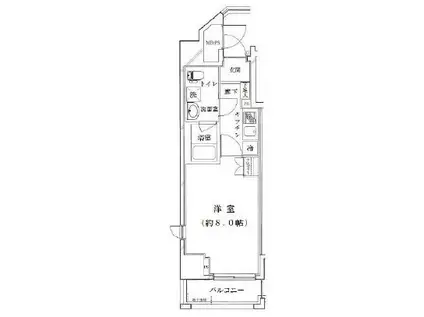 ライジングプレイス南千住(1K/9階)の間取り写真