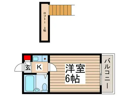 ジュネパレス船橋第19(1K/1階)の間取り写真