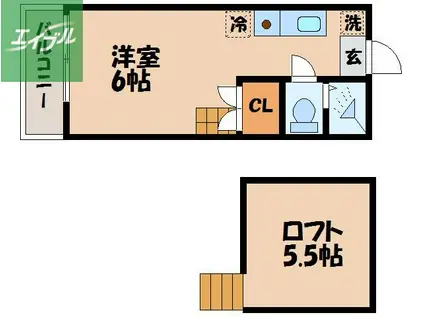 メゾンロワヴェール(ワンルーム/2階)の間取り写真