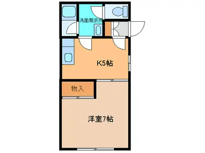 ドリームシャトー(1DK/2階)の間取り写真