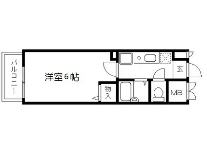 セレッソコート京都御所西(1K/4階)の間取り写真