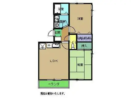 ソシア・ソレイユC(2LDK/1階)の間取り写真
