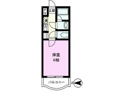 エーデルブルーメ吉川(1K/3階)の間取り写真