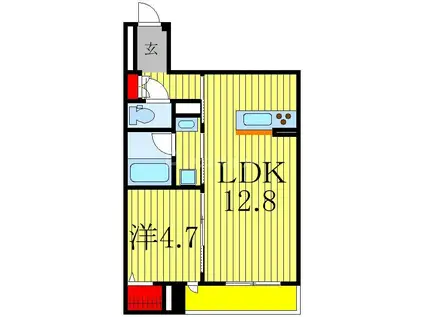 シャーメゾン新富町(1LDK/3階)の間取り写真