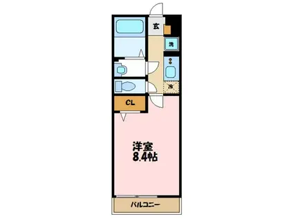 LIBRA溝の口(1K/2階)の間取り写真