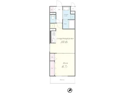 アーバンコート小山(1LDK/2階)の間取り写真