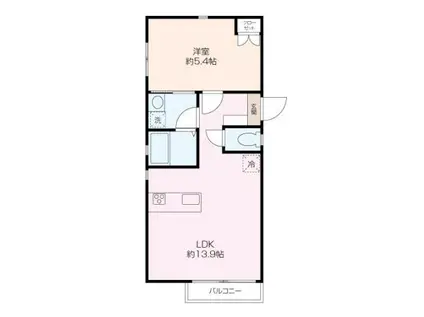 京急逗子線 六浦駅 徒歩7分 2階建 築12年(1LDK/2階)の間取り写真