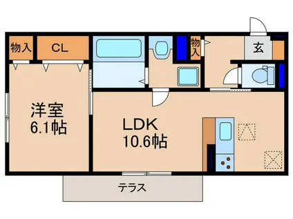 D-ROOM守山3丁目(1LDK/1階)の間取り写真