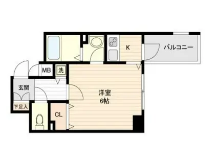 プレサンス難波南アーバニッシュ(1K/4階)の間取り写真