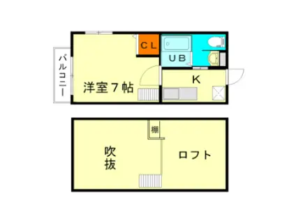 STABLE三条大宮(1K/2階)の間取り写真