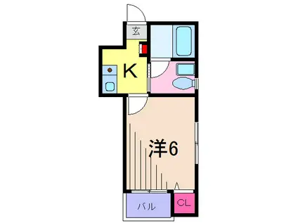 アーバンハイム(1K/1階)の間取り写真