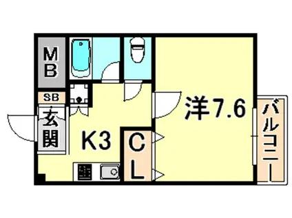 メゾン・ド・ヴィレ須磨潮見坂(1K/4階)の間取り写真