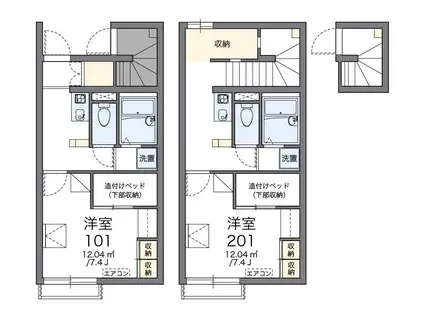 レオパレス幸手イーストII(1K/2階)の間取り写真