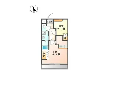 CAMELLIA(1LDK/2階)の間取り写真