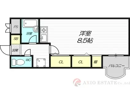 第3星栄ハイツ(ワンルーム/3階)の間取り写真