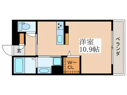 THE SERENITY(ワンルーム/1階)の間取り写真