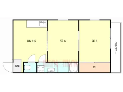 シティコート春日丘(2DK/2階)の間取り写真