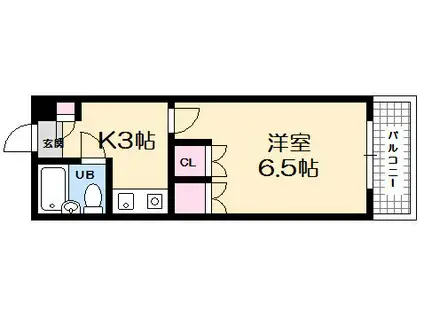 ハイツたかす(1K/4階)の間取り写真