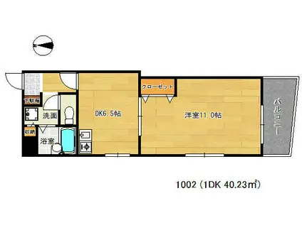 ローレル新神戸(1DK/5階)の間取り写真