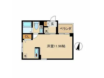 フローラ南烏山(ワンルーム/1階)の間取り写真