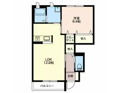 レゾナンス21(1LDK/1階)の間取り写真