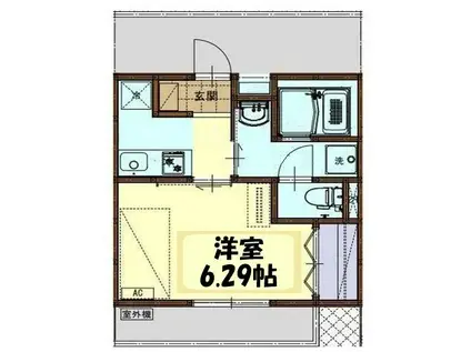 イーストタウンMTKⅡ(1K/1階)の間取り写真