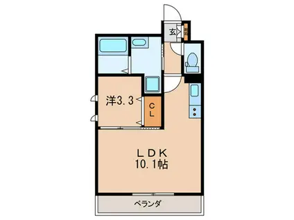 ファーストエフレシア立花I(1LDK/7階)の間取り写真
